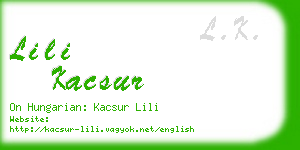 lili kacsur business card